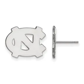 14k White Gold U of North Carolina Small 'NC' Post Earrings