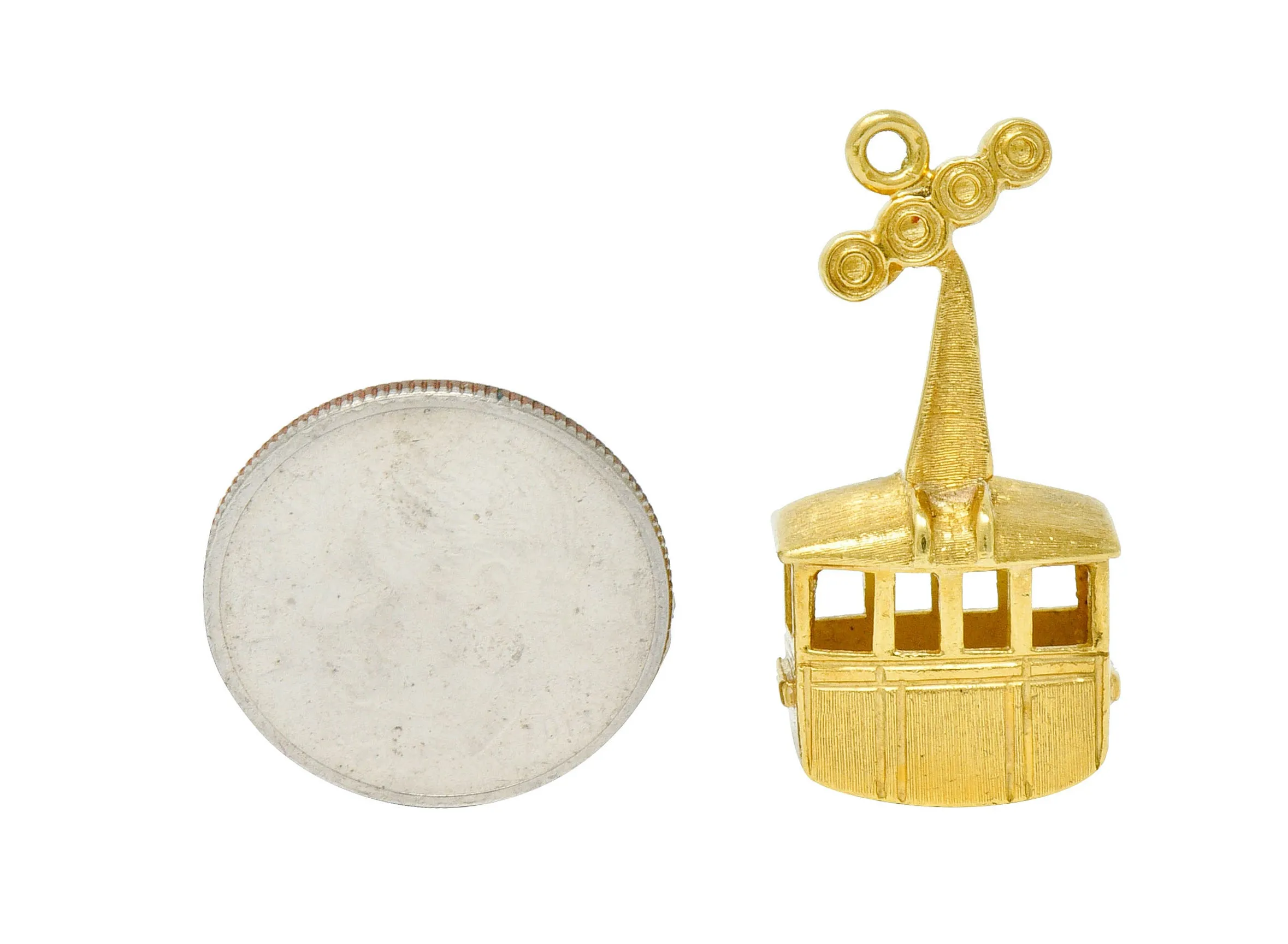 1960's Vintage 18 Karat Gold Cable Car Charm