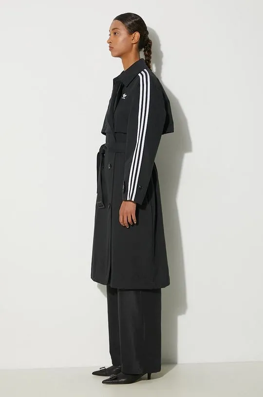 adidas Originals coat Tcoat Twill women’s black color IZ0381