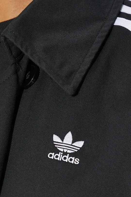 adidas Originals coat Tcoat Twill women’s black color IZ0381