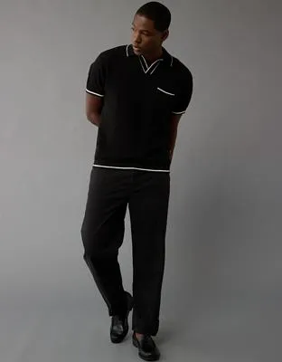 AE Tipped Sweater Polo Shirt-