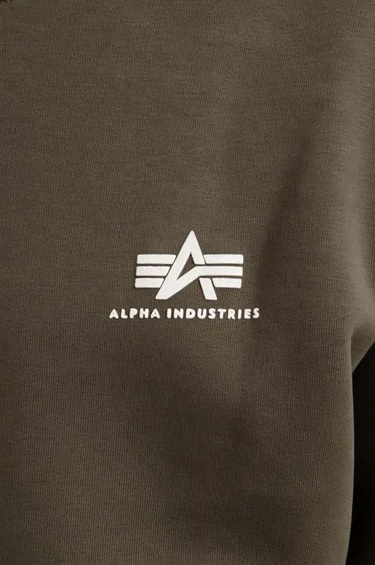 Alpha Industries sweatshirt Basic Sweater Small Logo men's green color 188307.142