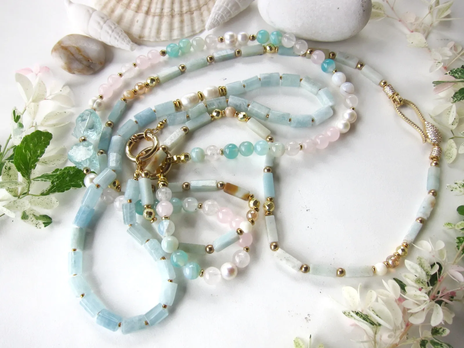 Amazonite, Jasper Mix Beaded Necklace