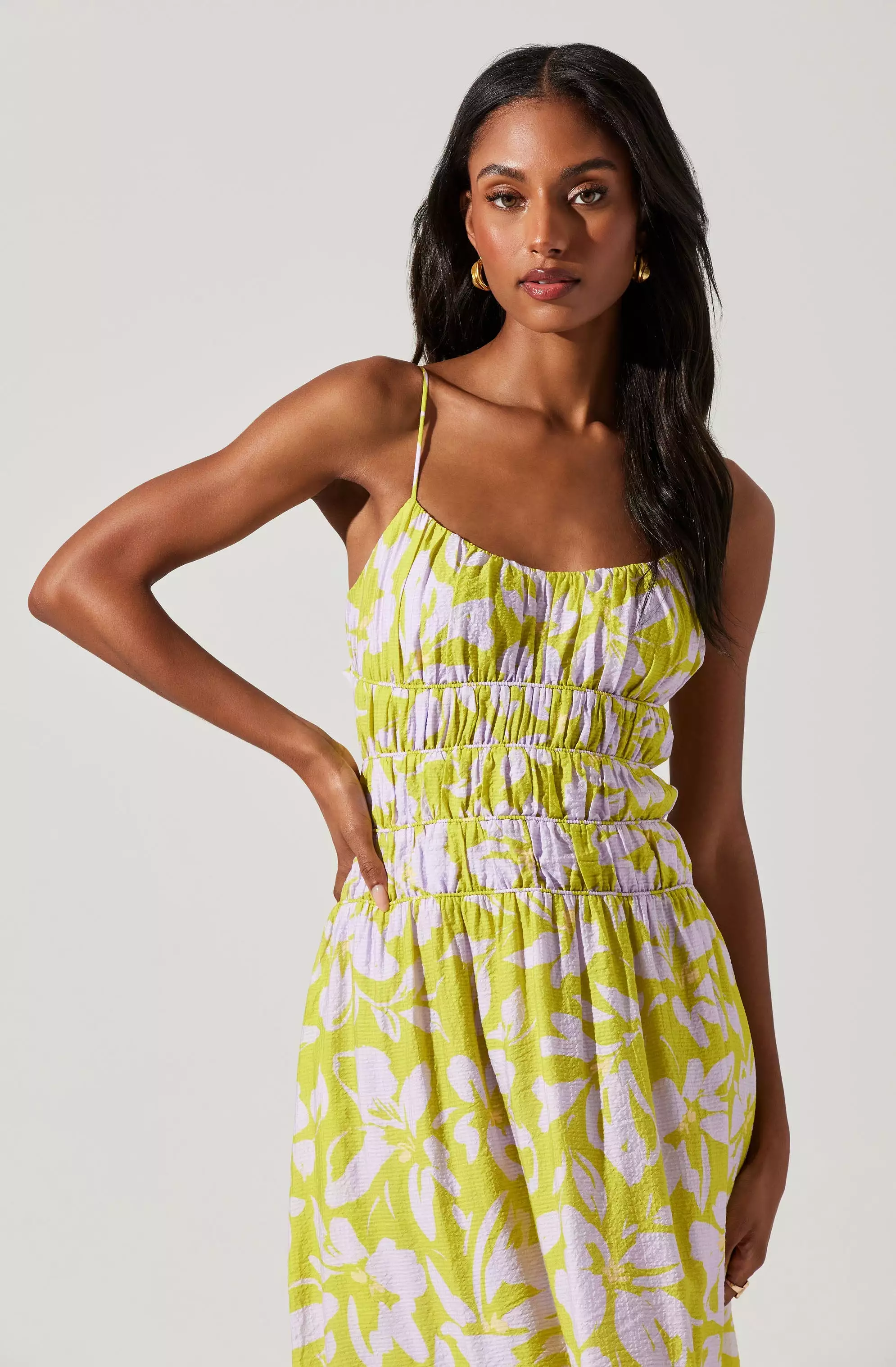 Andrina Floral Smocked Midi Dress