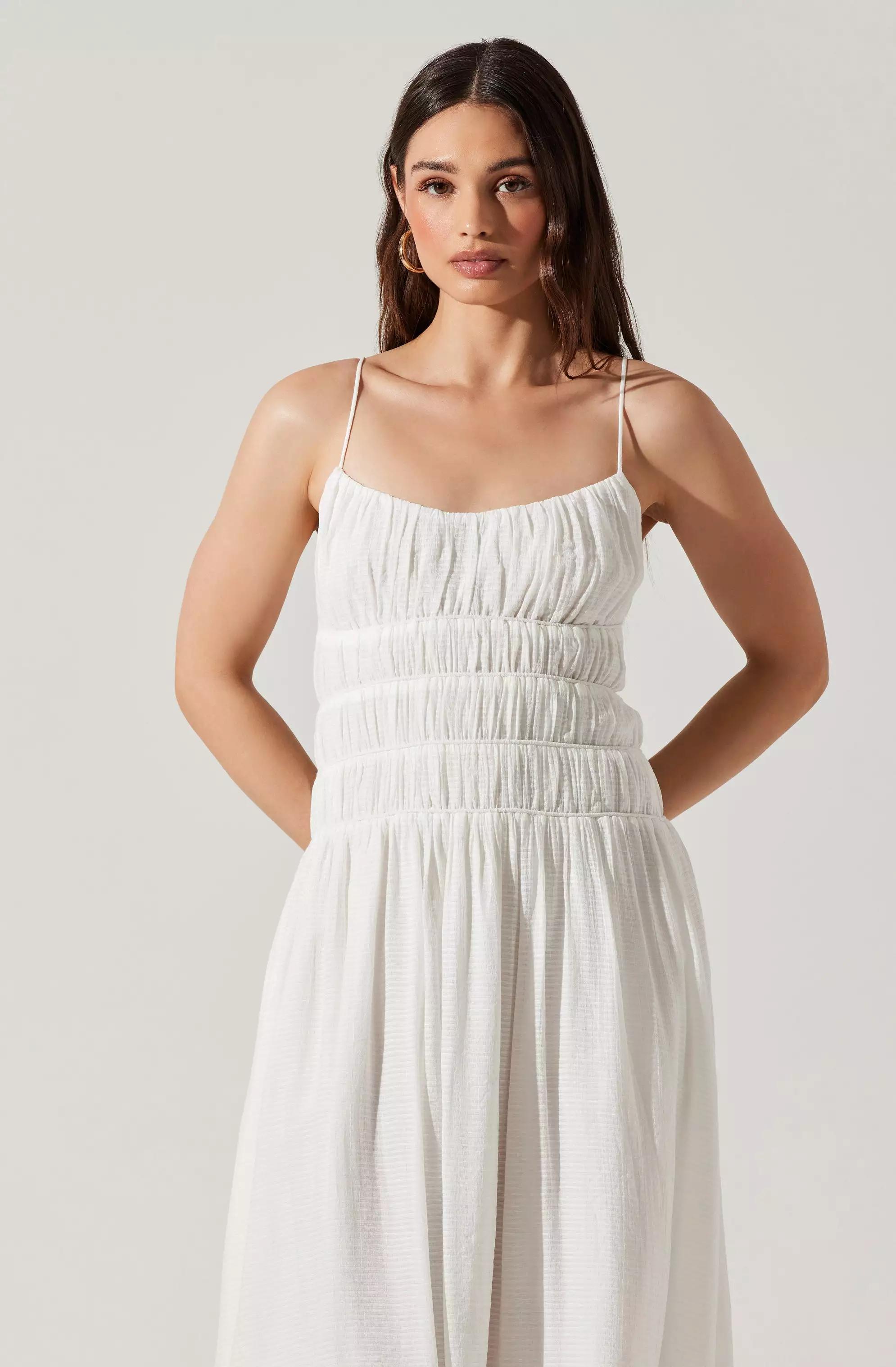 Andrina Smocked Midi Dress