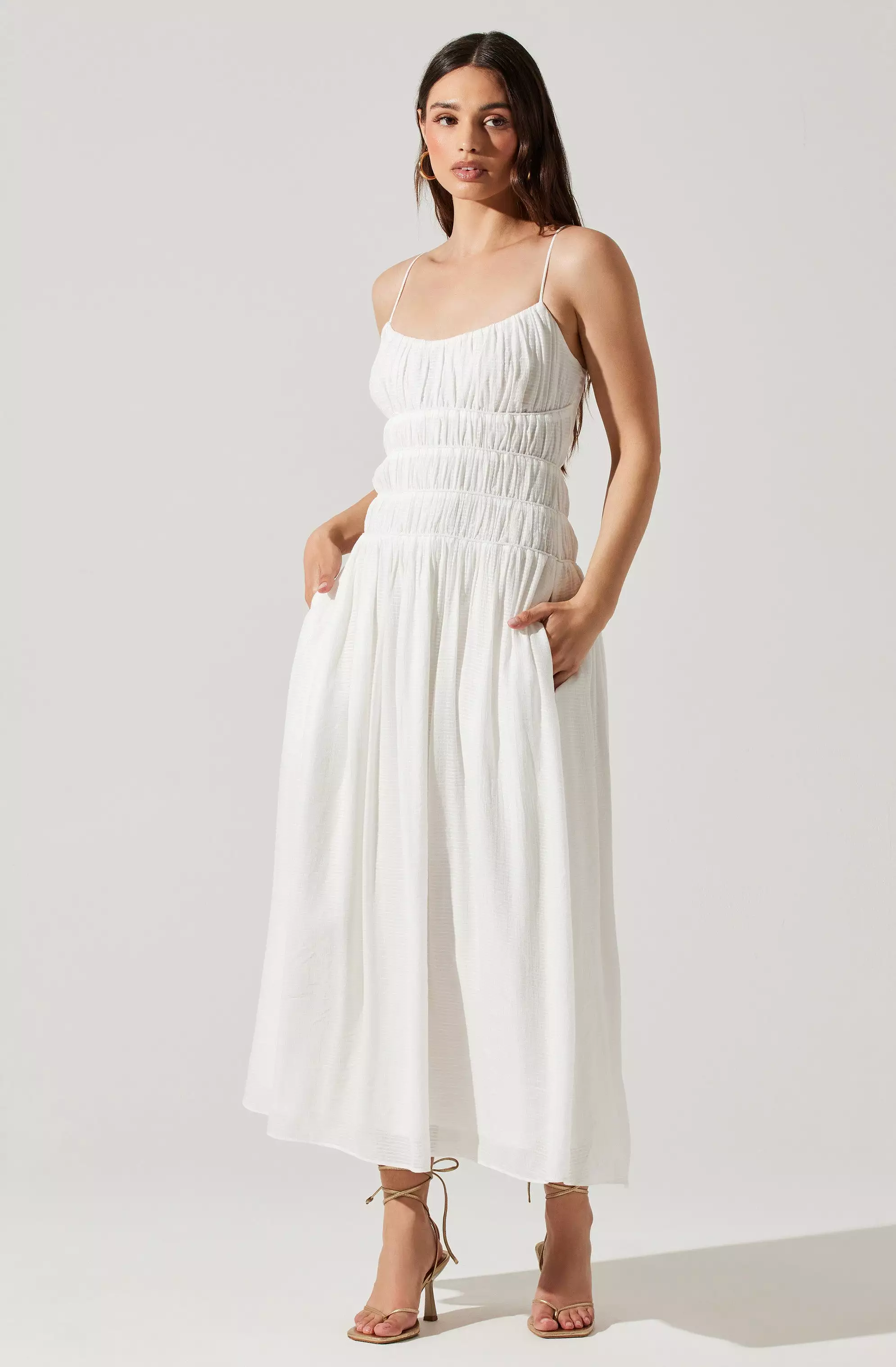 Andrina Smocked Midi Dress