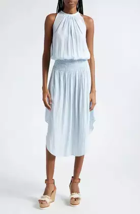 AUDREY SMOCKED MIDI DRESS (CRYSTAL BLUE) - RAMY BROOK