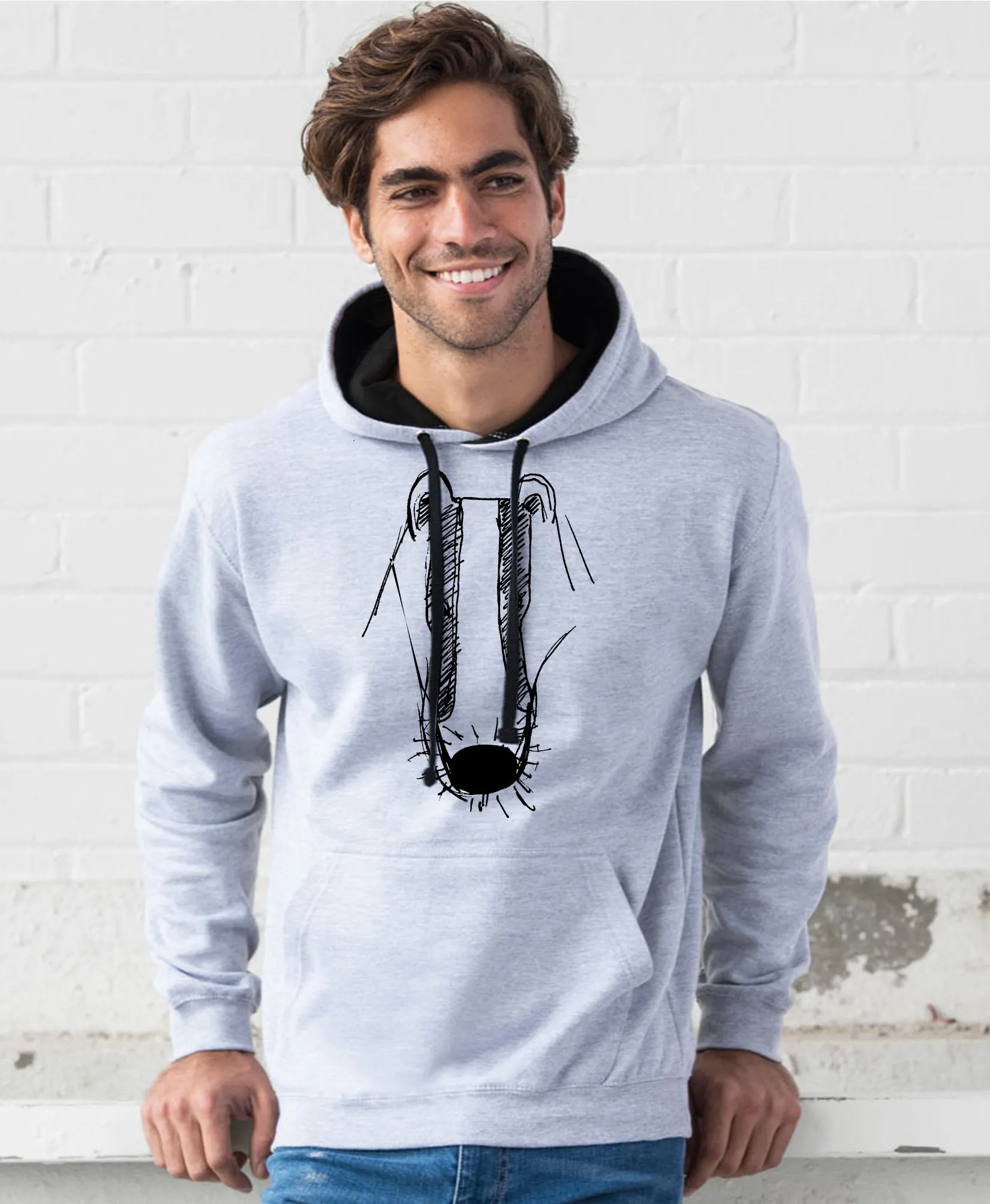 Badger hoodie, Grey/Black