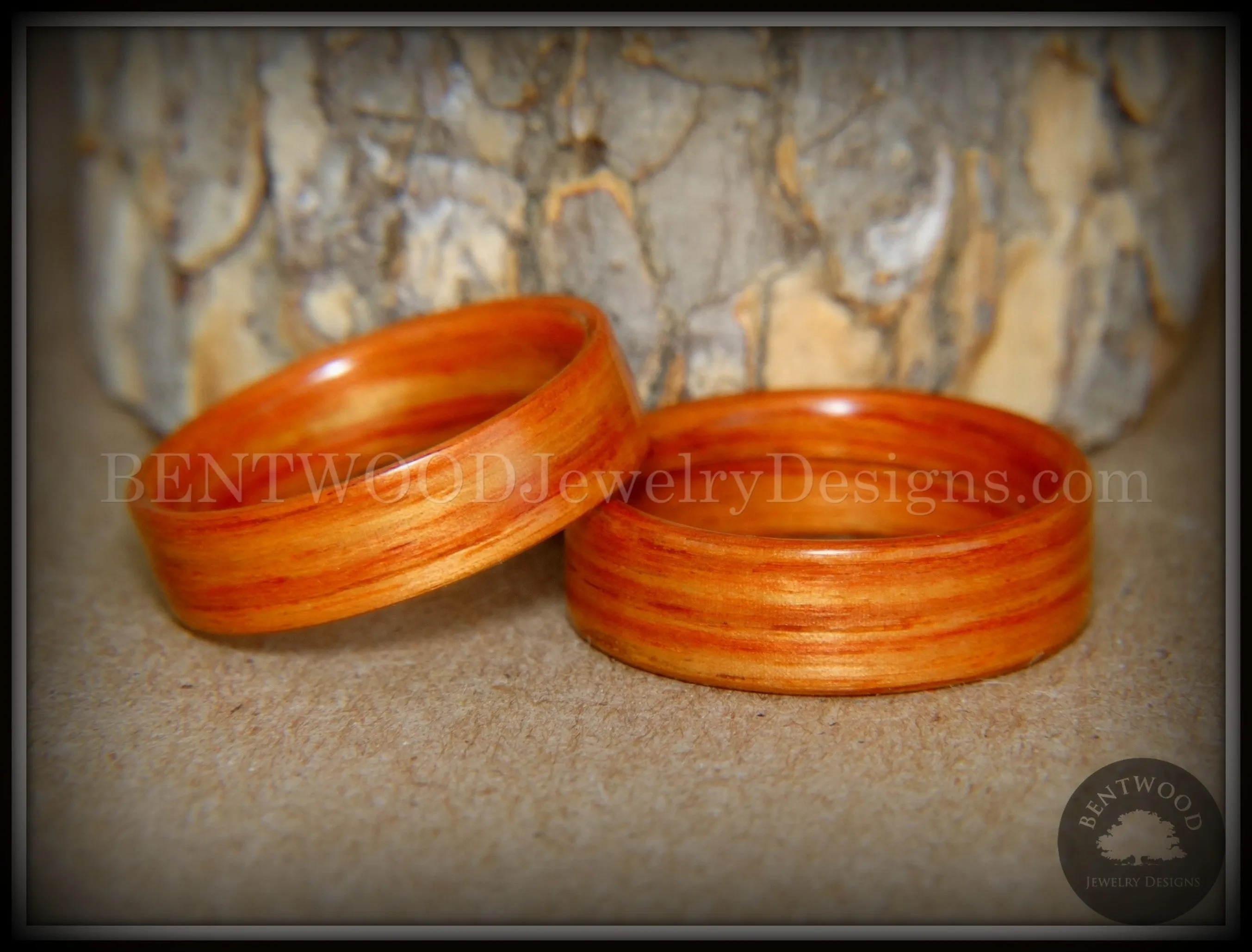 Bentwood Rings Set - Tennessee Tulip Pair Classic Tulipwood