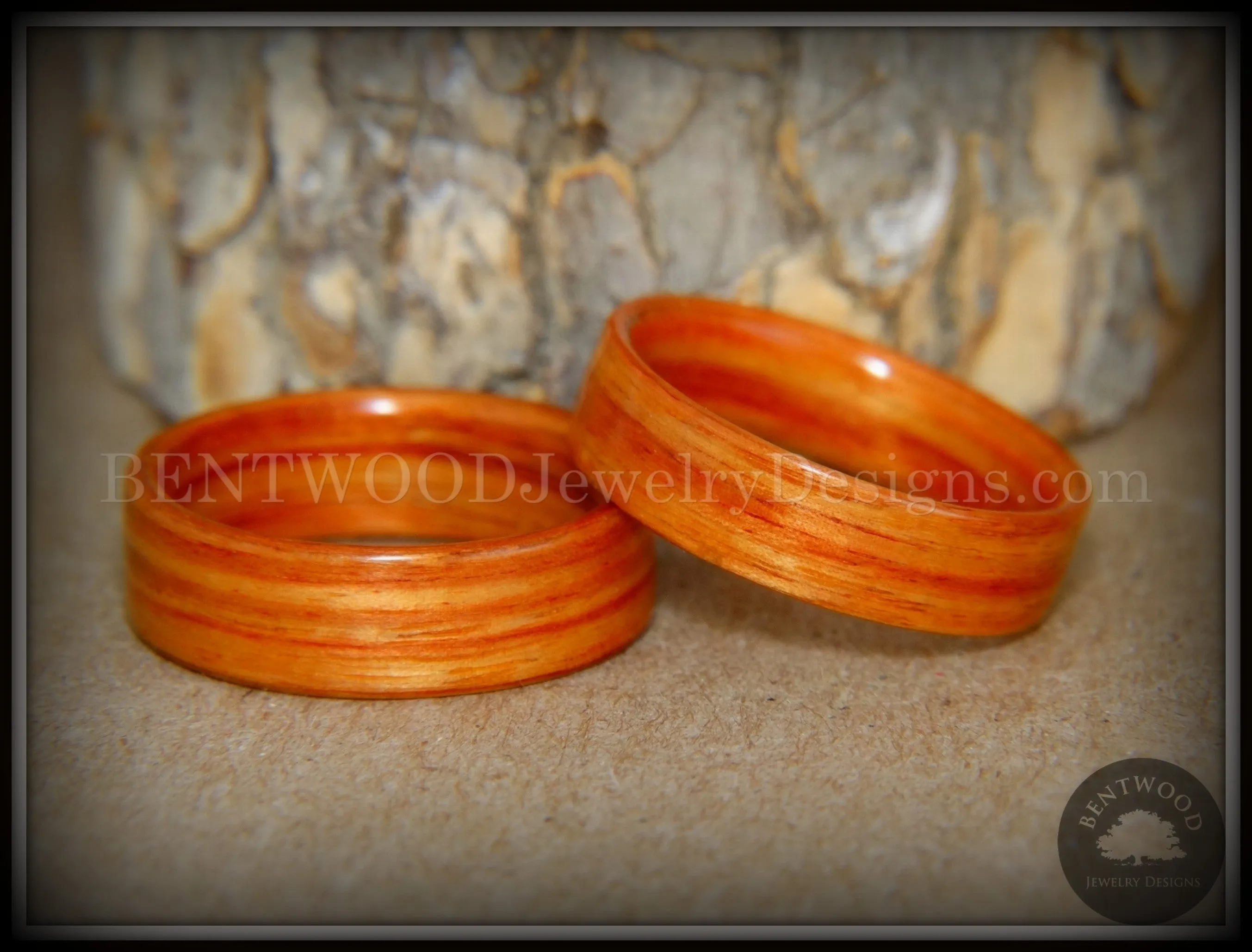 Bentwood Rings Set - Tennessee Tulip Pair Classic Tulipwood