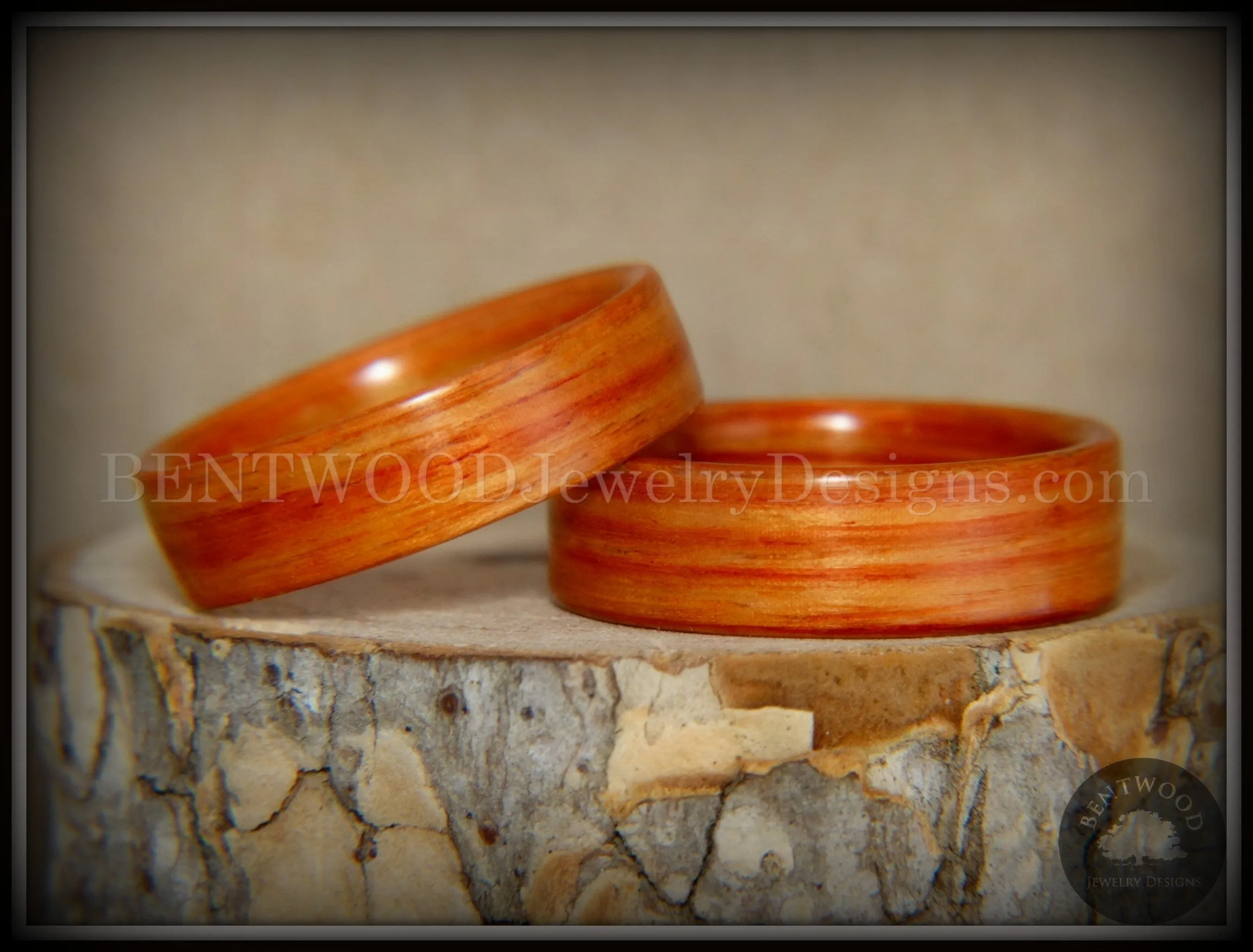 Bentwood Rings Set - Tennessee Tulip Pair Classic Tulipwood