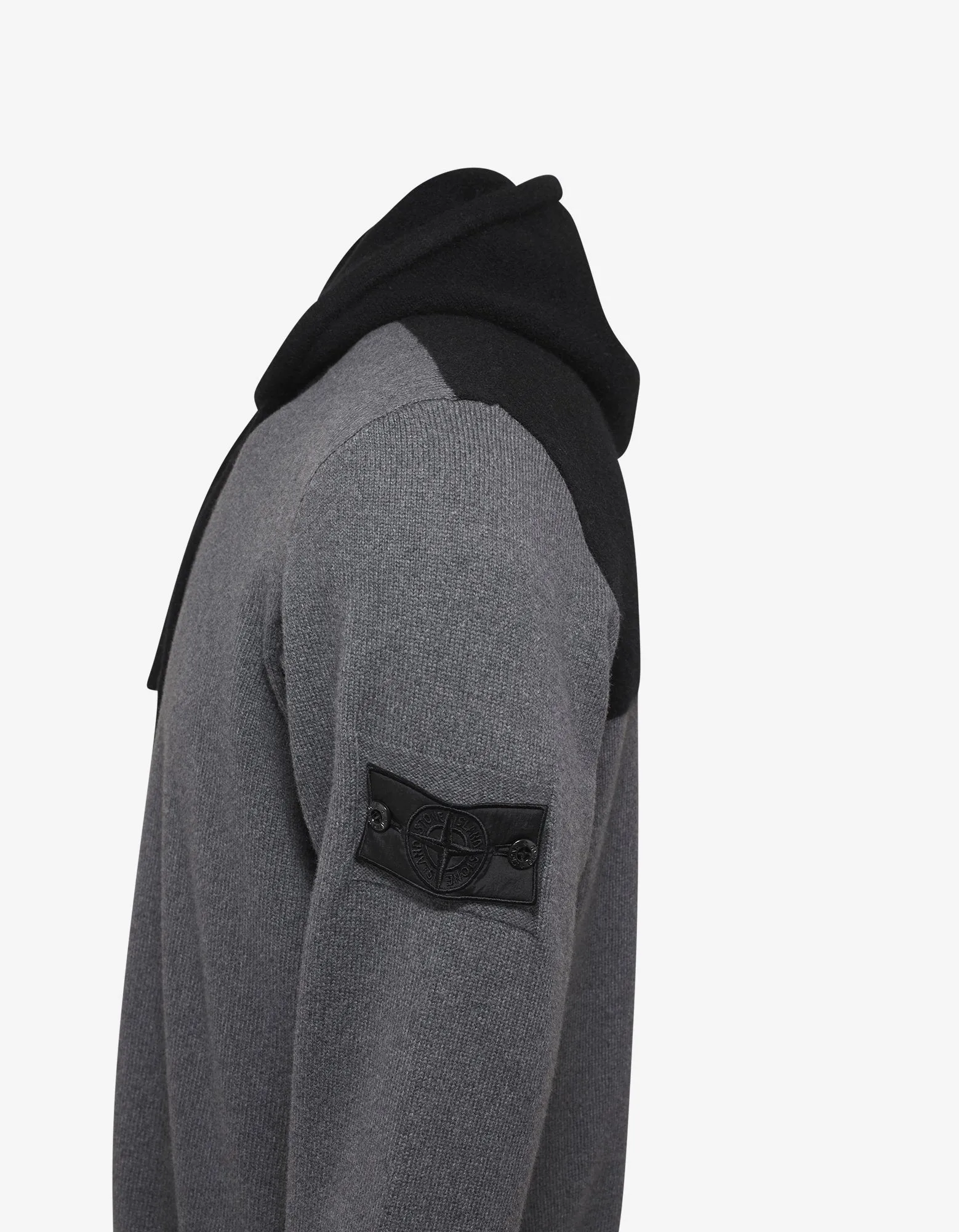 Bi-Colour Wool-Blend Knitted Hoodie