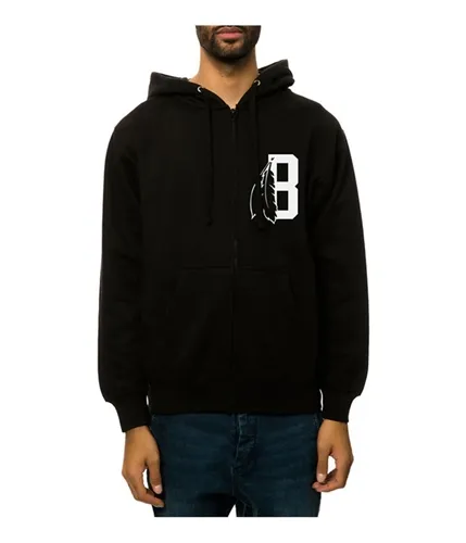 Black Scale Mens The Feather B Logo Fz Hoodie Sweatshirt, TW2