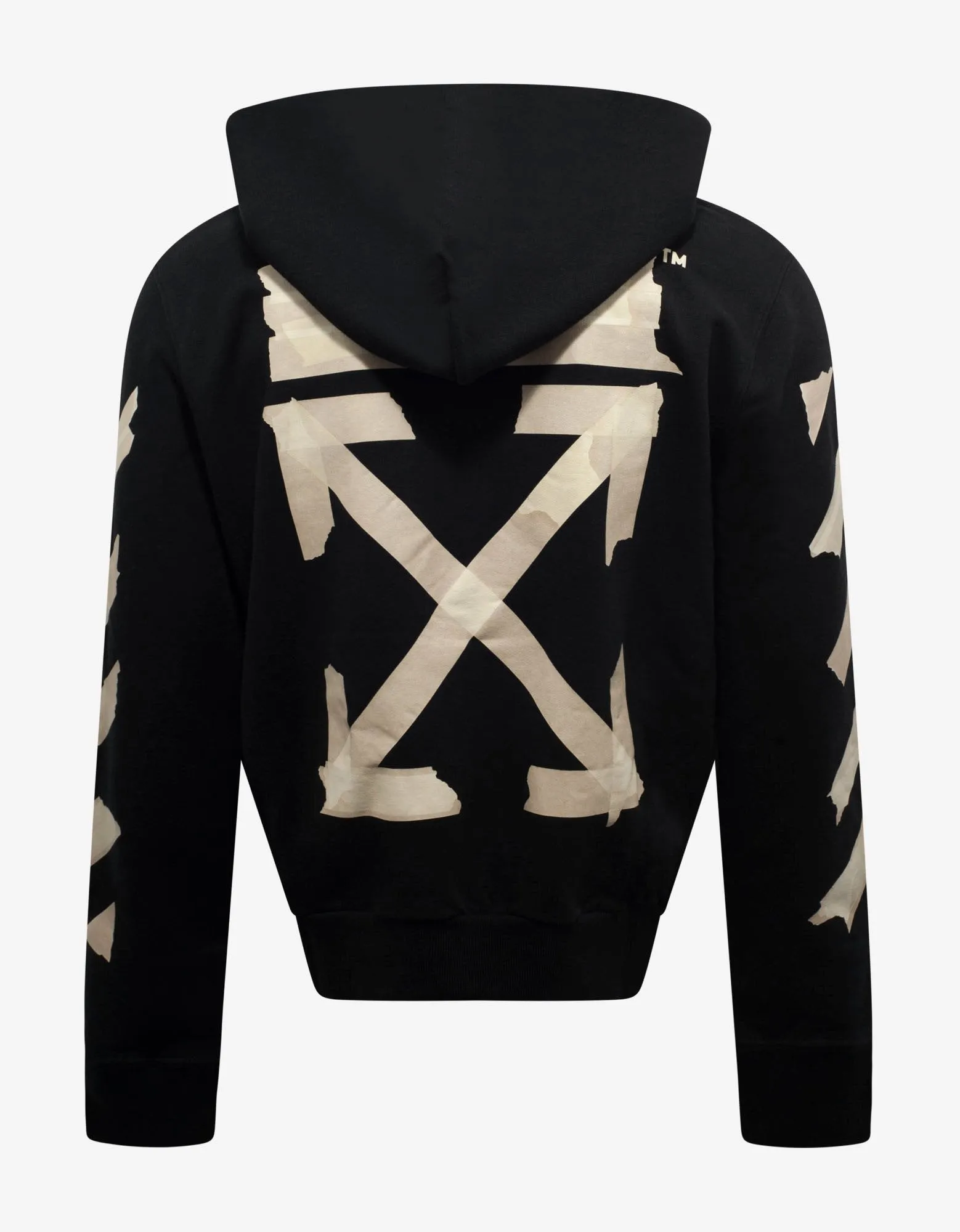 Black Tape Arrows Print Zip Hoodie