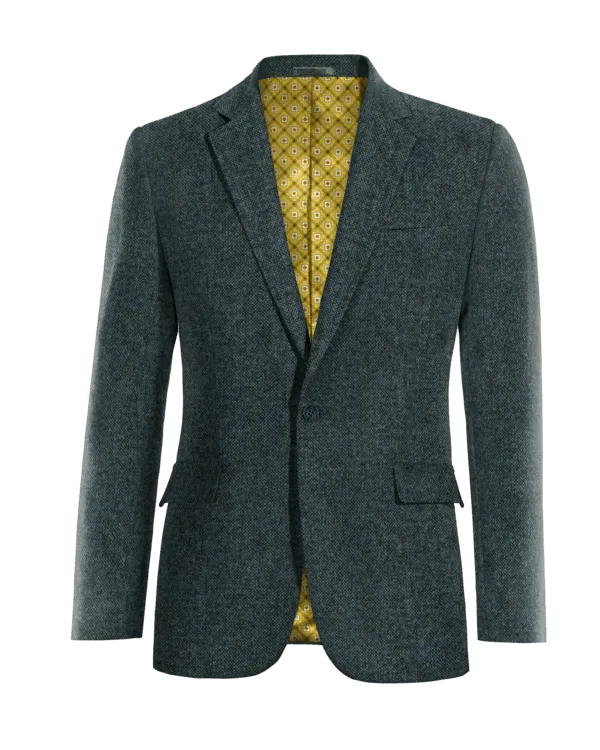  Blazer azul de donegal tweed edición limitada de 1 botón