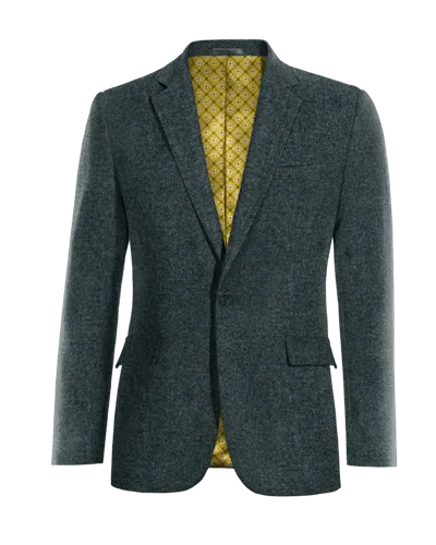  Blazer azul de donegal tweed edición limitada de 1 botón