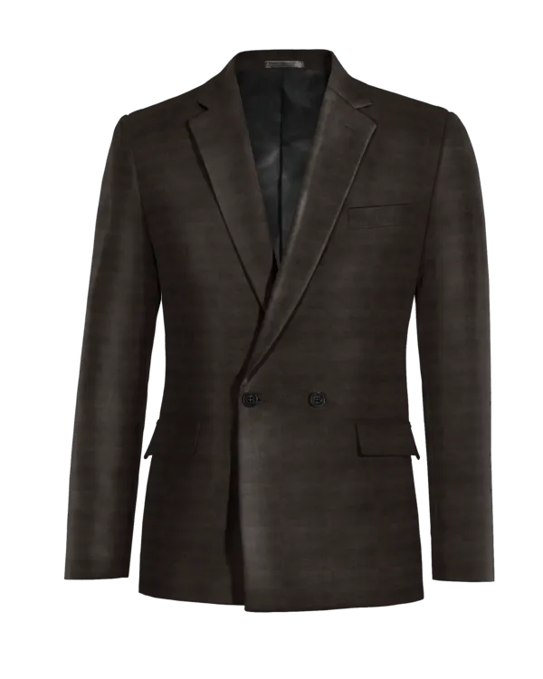  Blazer cruzada gris antracita de Lana pura slim fit