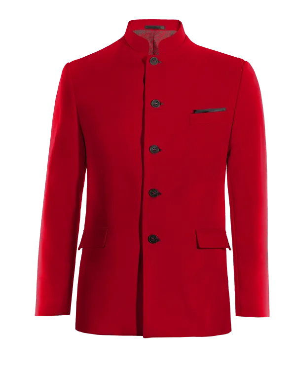  Blazer cuello mao rojo intenso esencial con pañuelo