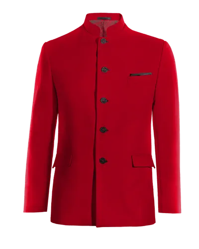  Blazer cuello mao rojo intenso esencial con pañuelo