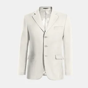  Blazer marfil solapa ancha esencial de 3 botones