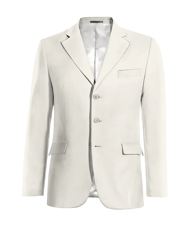  Blazer marfil solapa ancha esencial de 3 botones