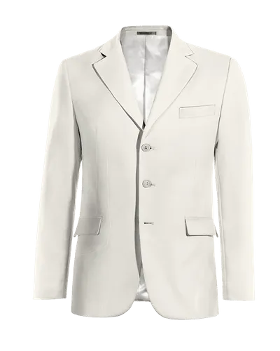  Blazer marfil solapa ancha esencial de 3 botones