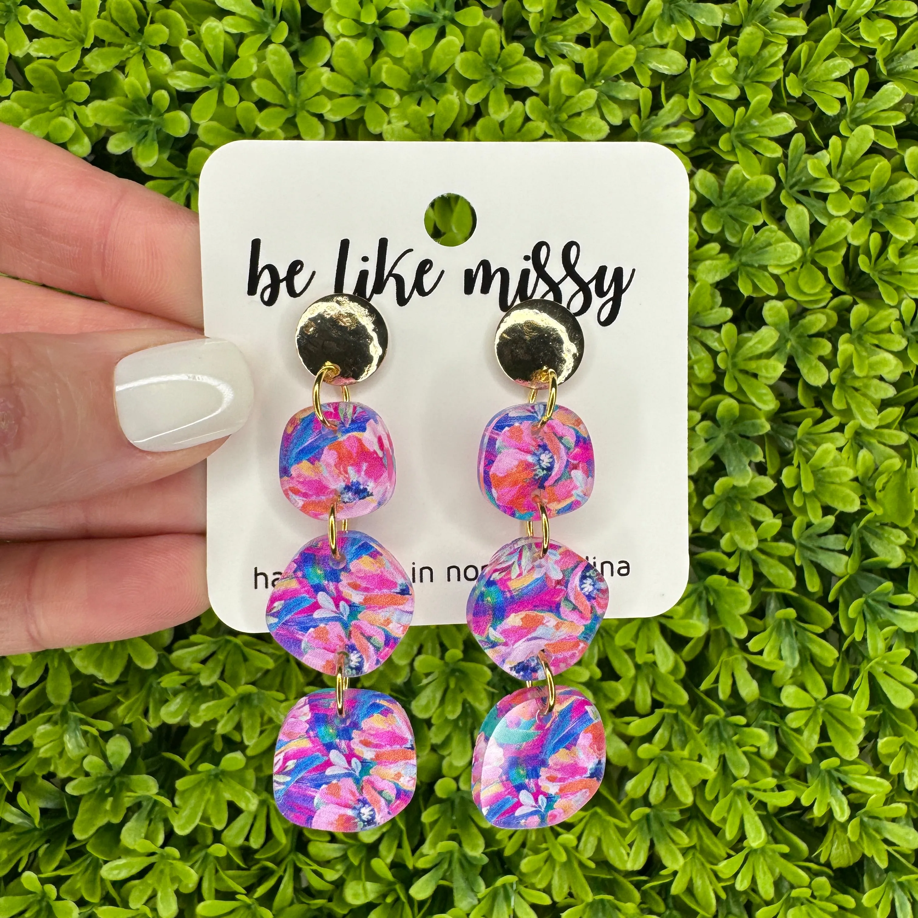 Boulder Stacks -  Summer Floral - Statement Earrings