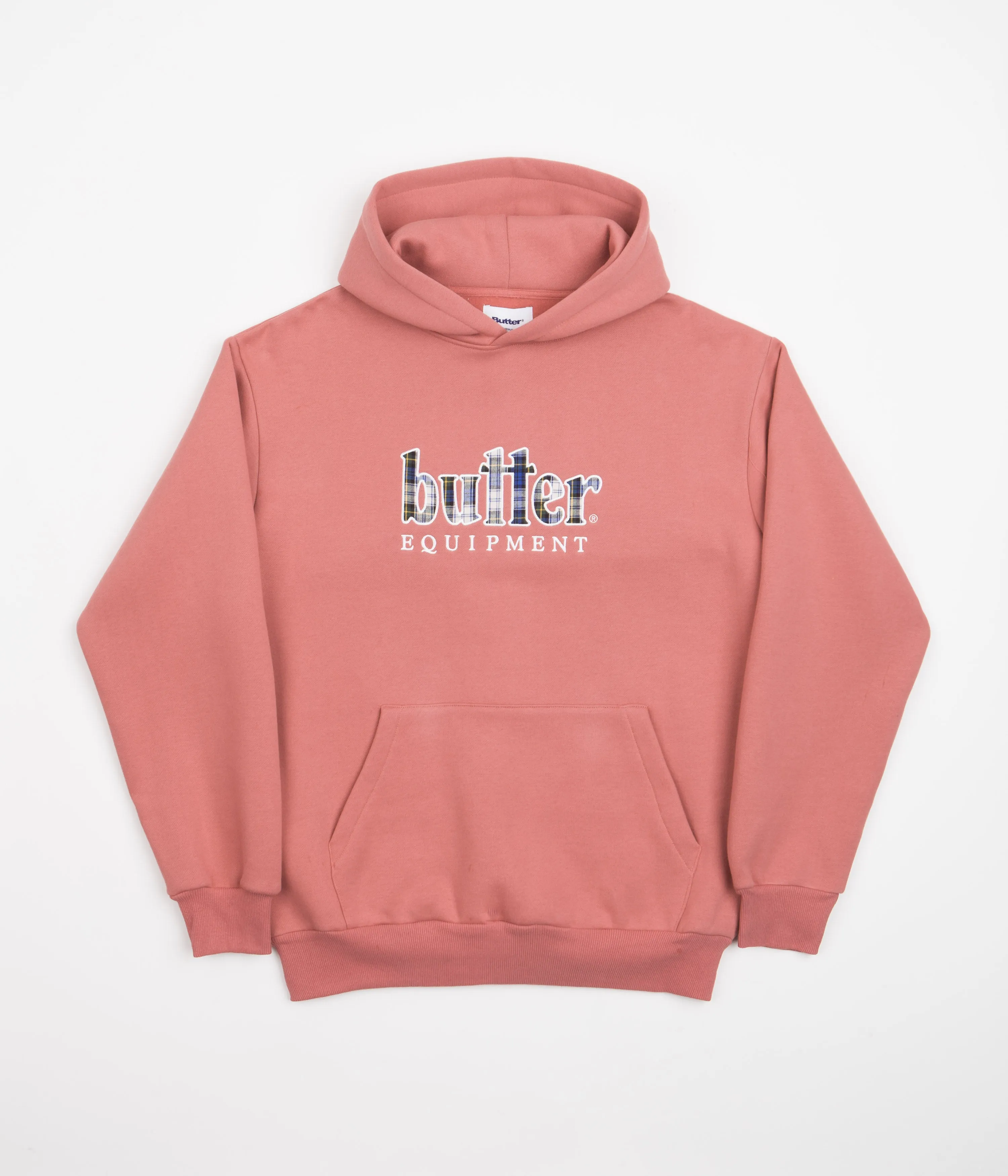 Butter Goods Plaid Applique Hoodie - Coral