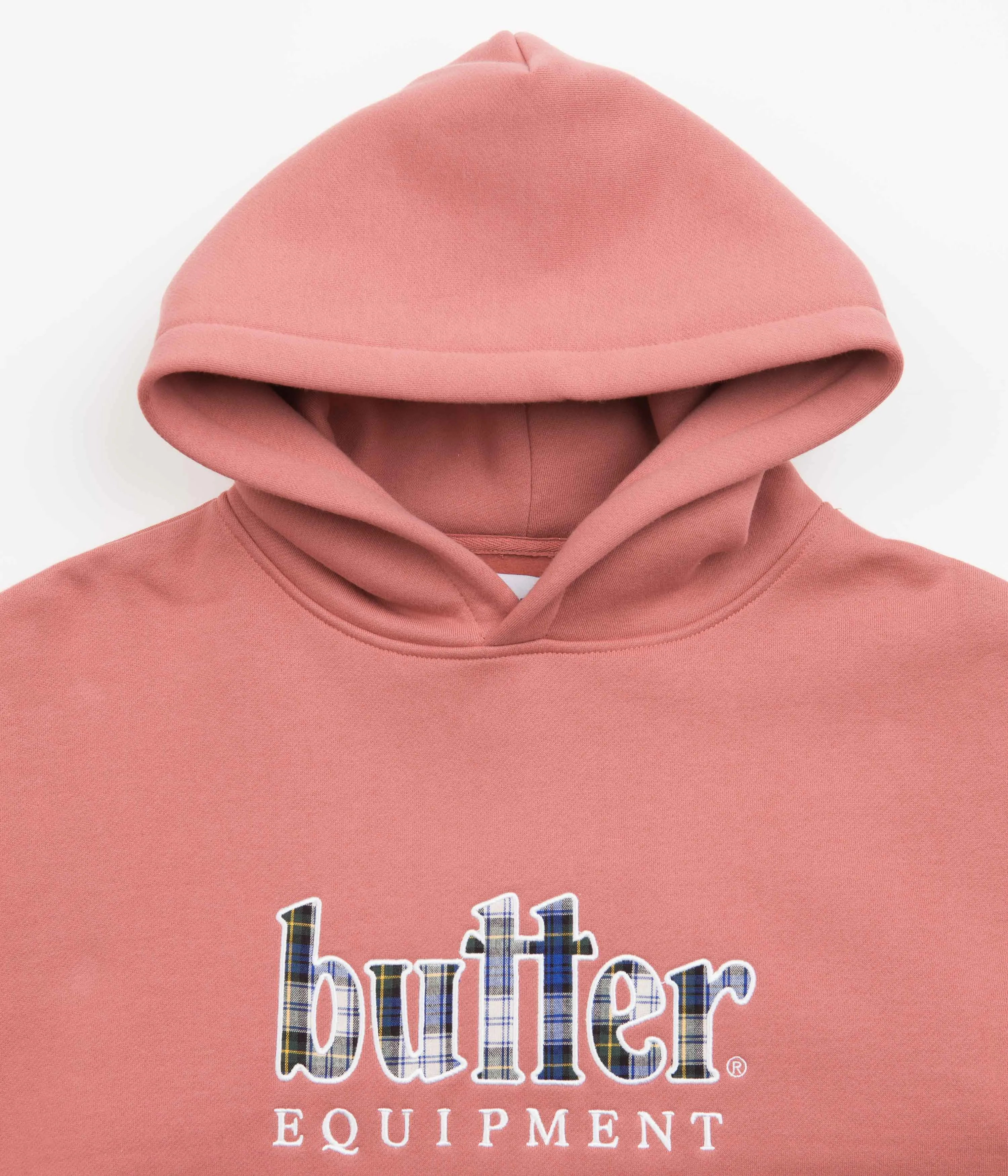 Butter Goods Plaid Applique Hoodie - Coral