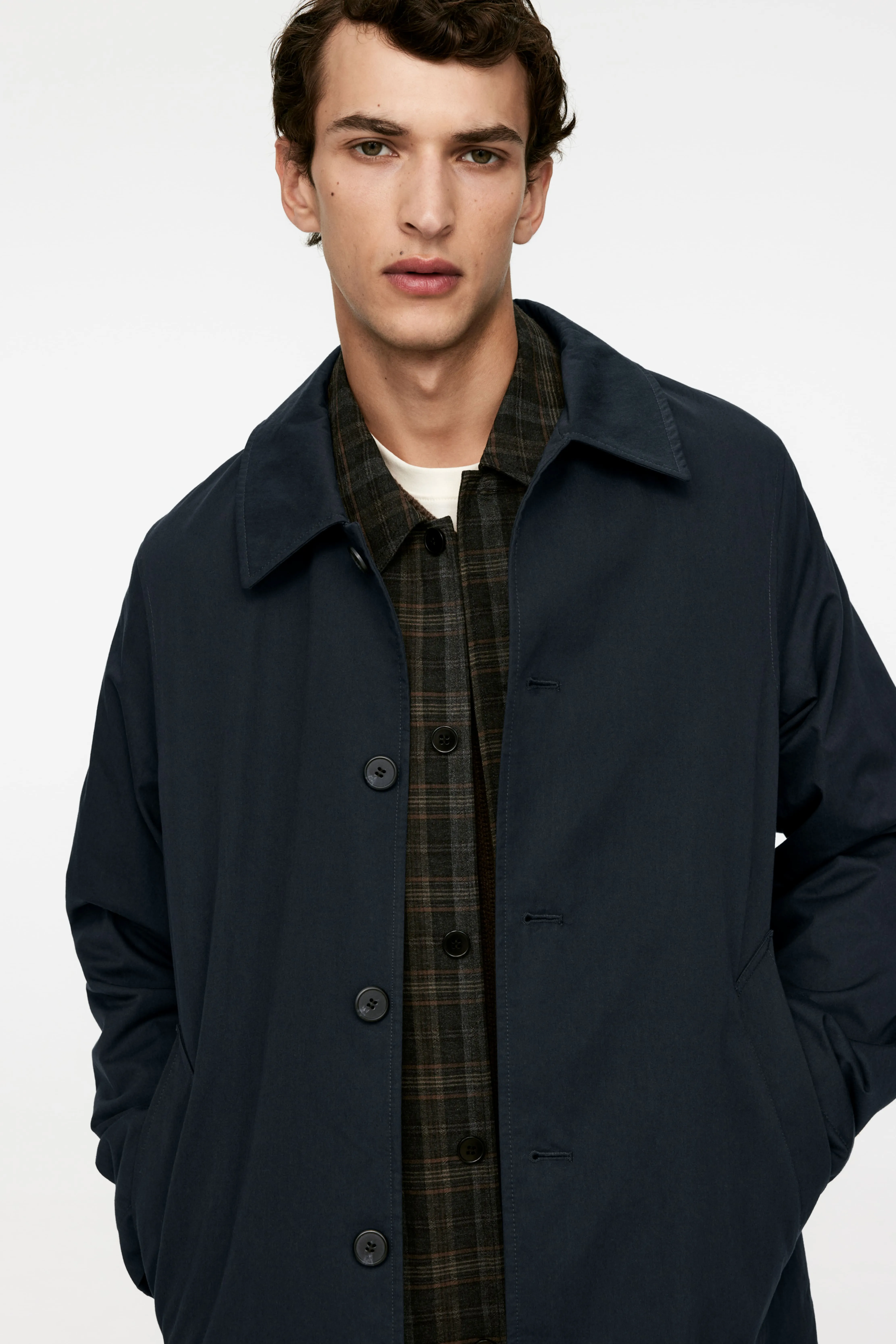 Car Coat - Long sleeve - Long - Dark Blue - Men | H&M GB