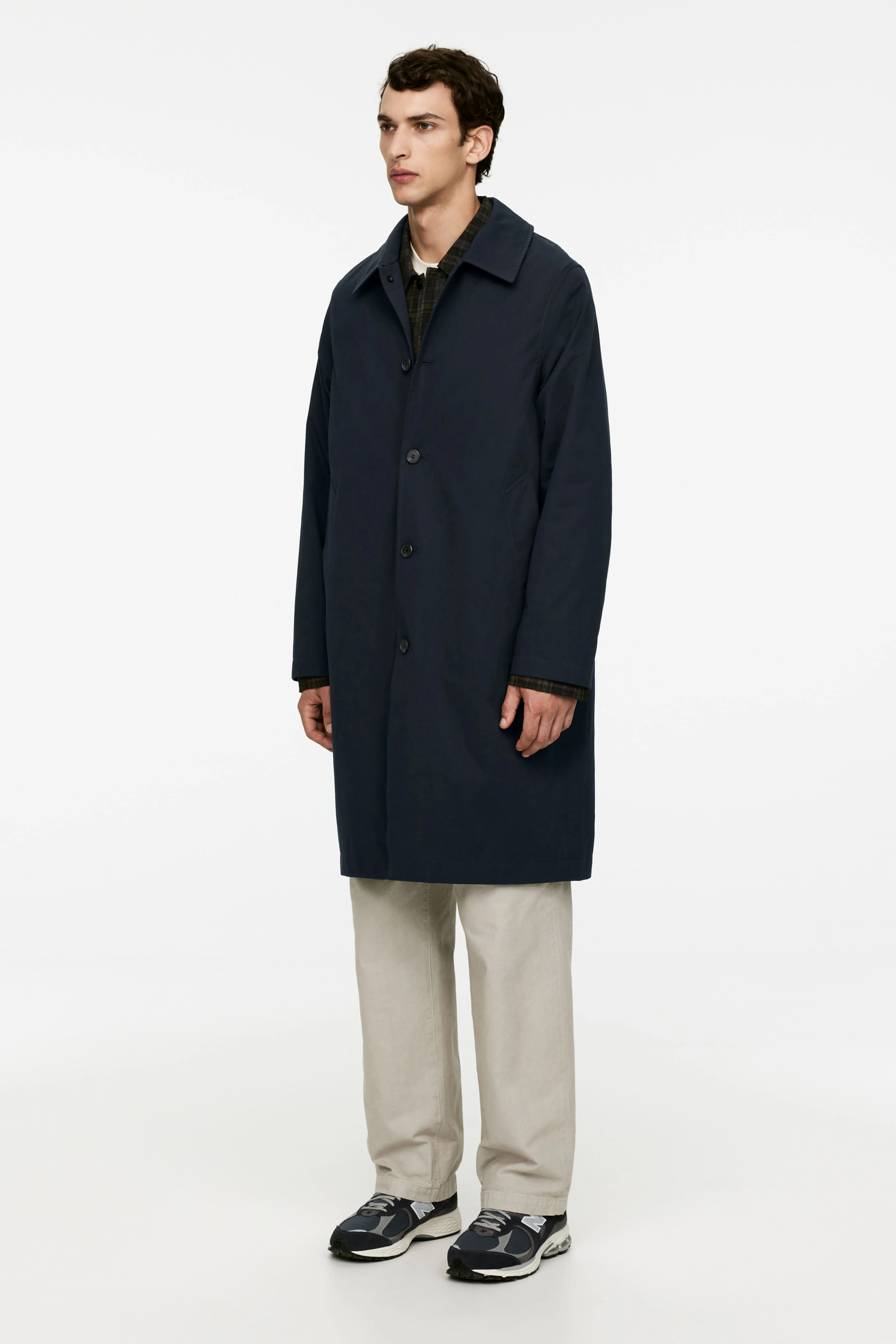 Car Coat - Long sleeve - Long - Dark Blue - Men | H&M GB