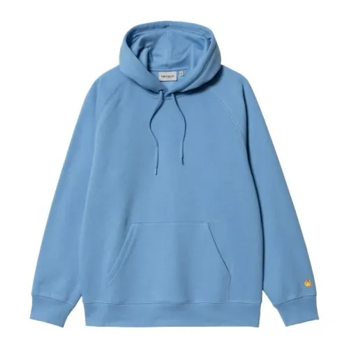 Carhartt WIP Chase Hoody Piscine / Gold, 58/42% Cotton/Polyester Sweat, 13 oz, regular fit, brushed, flatlock stitching, adjusta