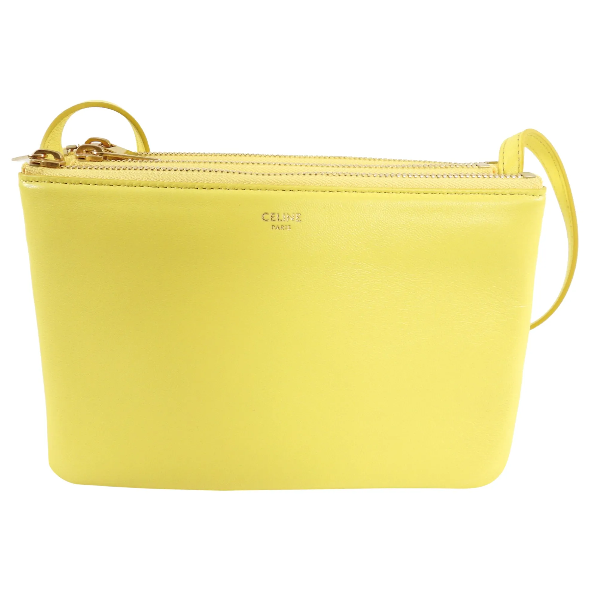 Celine Citron Yellow Small Trio Crossbody Bag