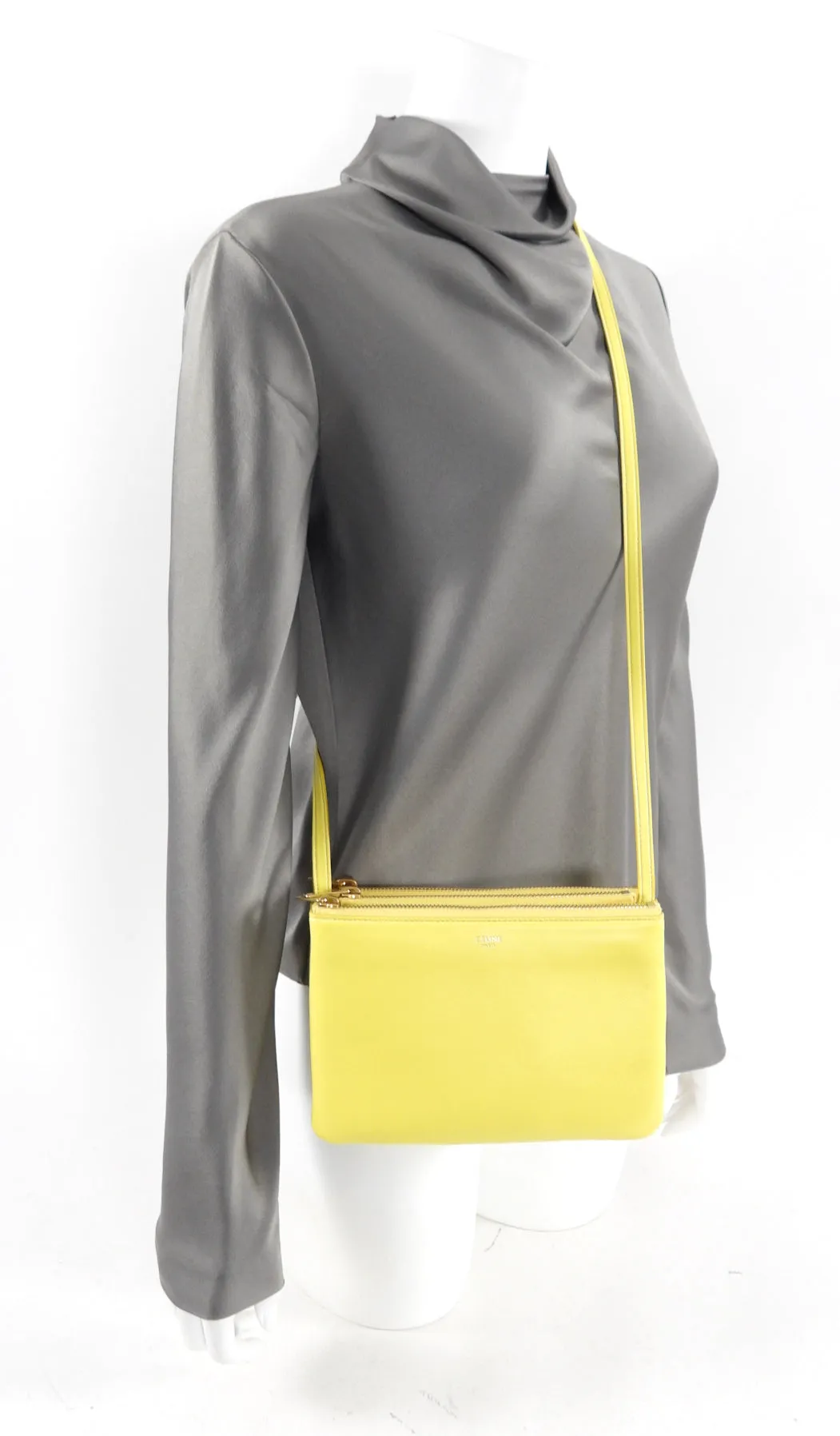 Celine Citron Yellow Small Trio Crossbody Bag