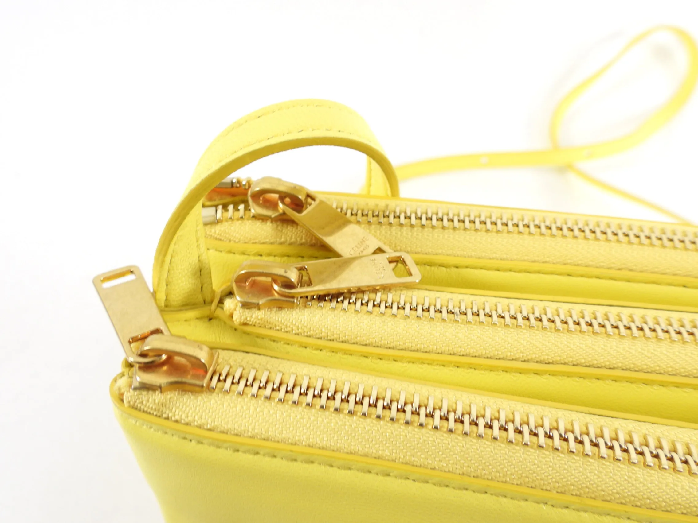 Celine Citron Yellow Small Trio Crossbody Bag