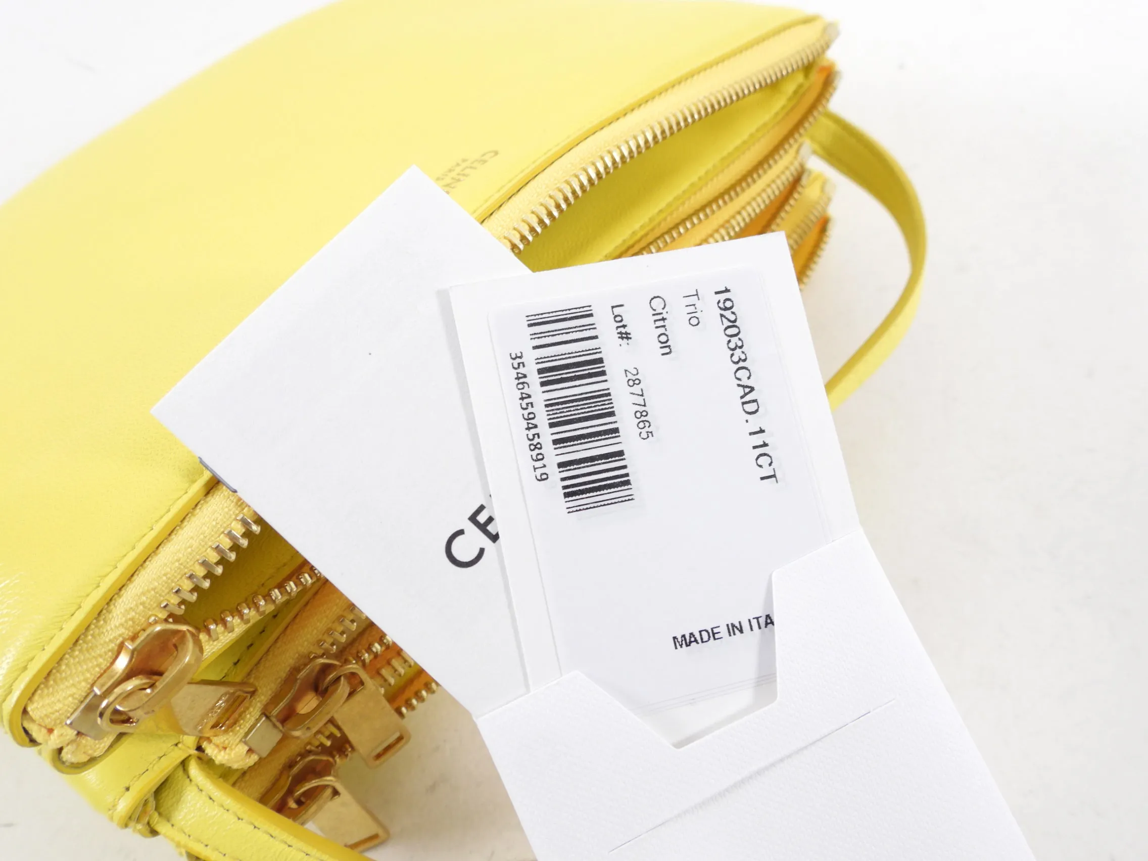 Celine Citron Yellow Small Trio Crossbody Bag