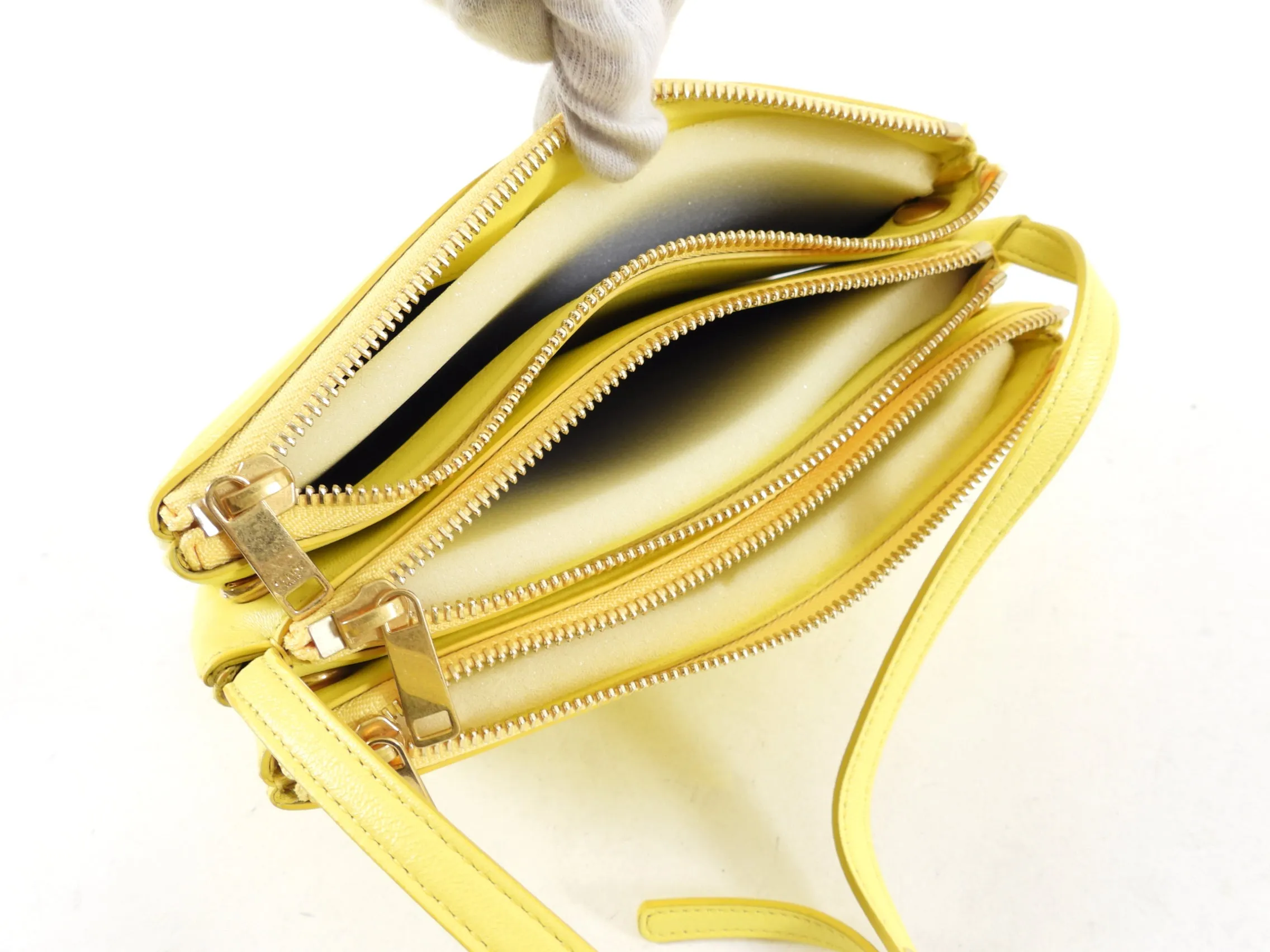 Celine Citron Yellow Small Trio Crossbody Bag