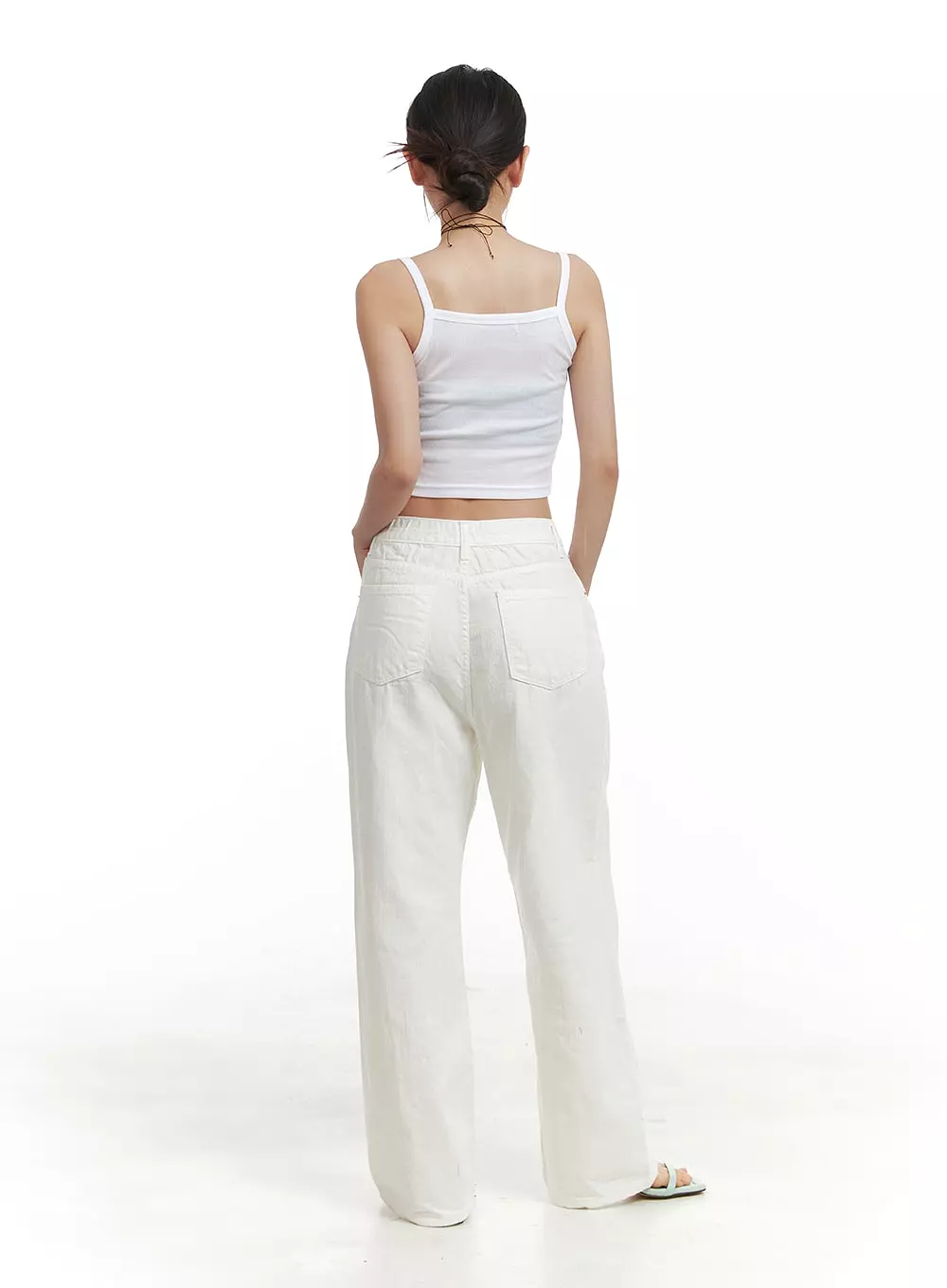 Classic Loose Fit Cotton Straight Pants OA416