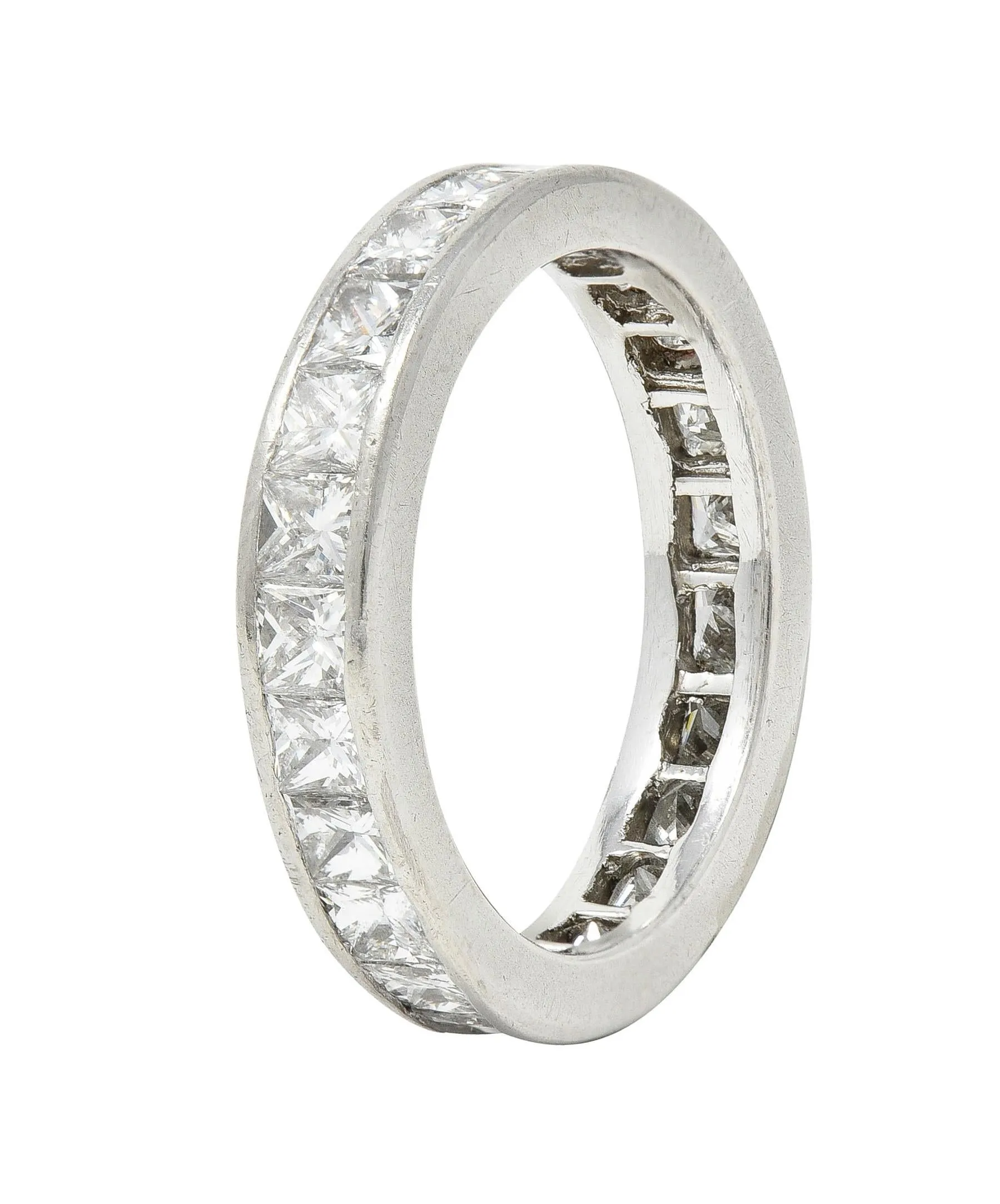 Contemporary 2.30 CTW Princess Cut Diamond Platinum Eternity Wedding Band Ring