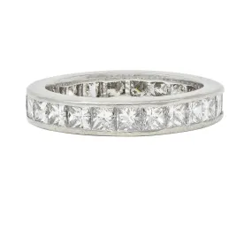 Contemporary 2.30 CTW Princess Cut Diamond Platinum Eternity Wedding Band Ring