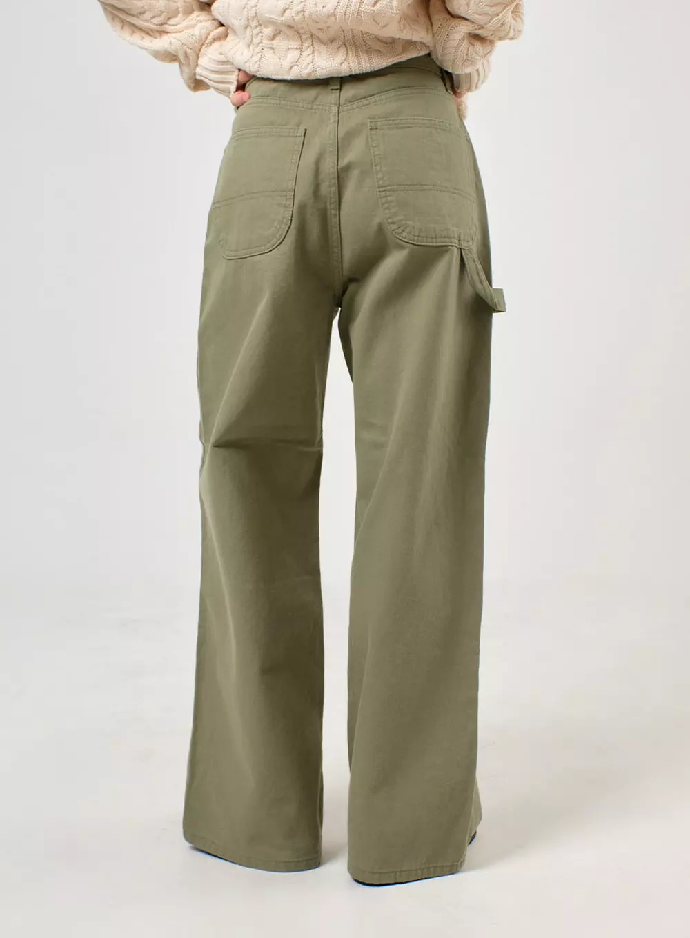 Drawstring Cotton Straight Pants OF405