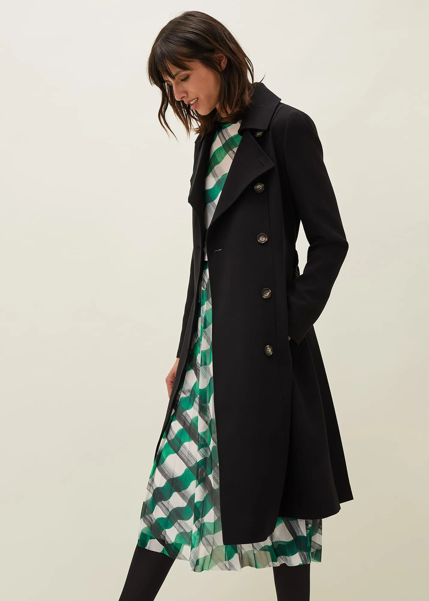 Emmy Pleat Back Trench Coat