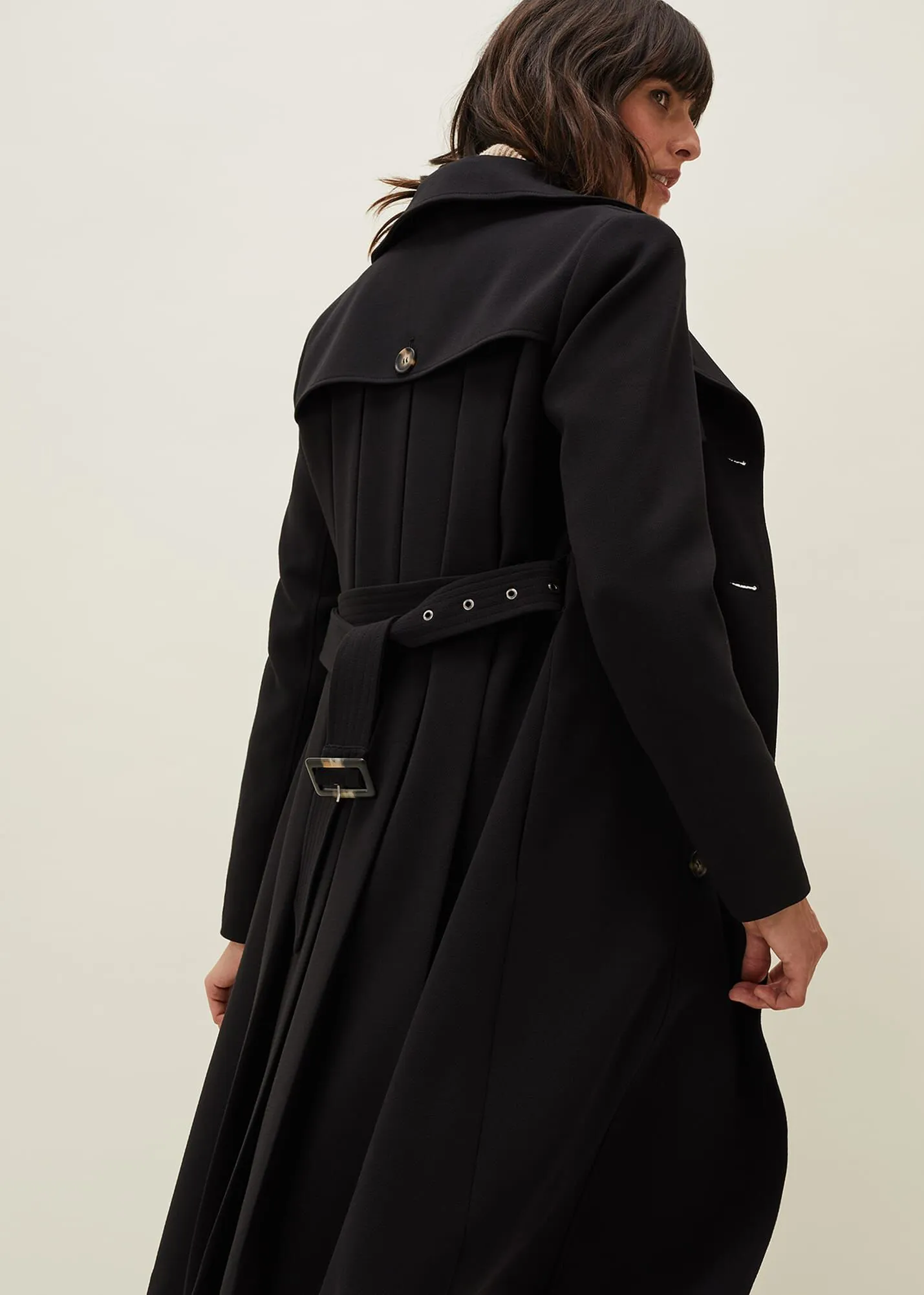 Emmy Pleat Back Trench Coat