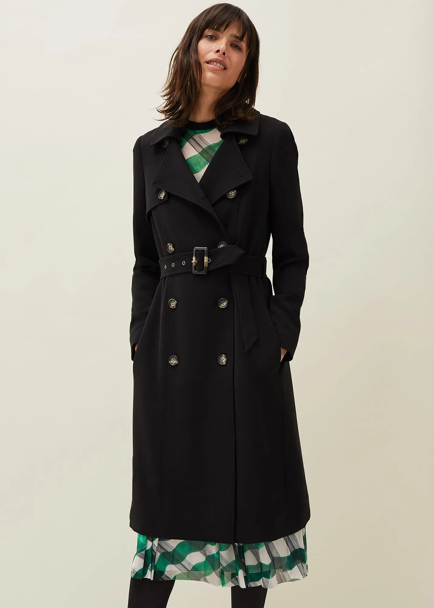 Emmy Pleat Back Trench Coat