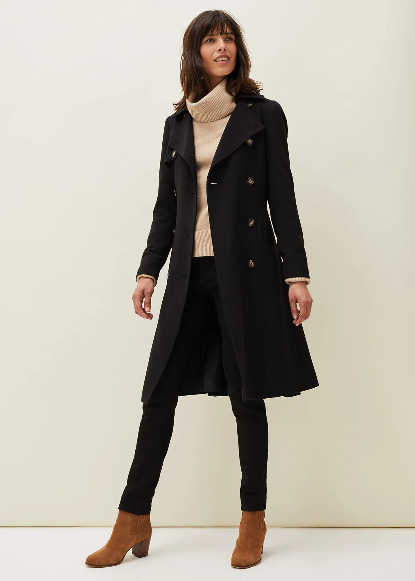 Emmy Pleat Back Trench Coat