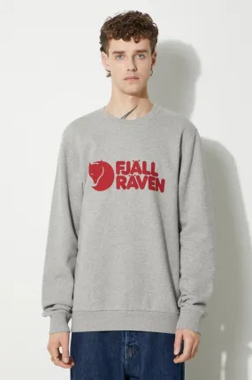 Fjallraven cotton sweatshirt Logo Sweater men's gray color F84142