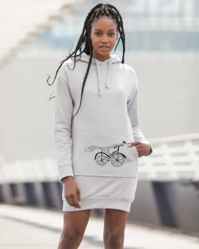 Fox on a bike hoodie dress