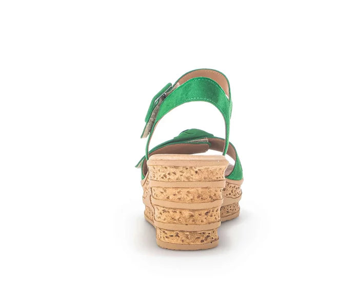 GABOR SUEDE WEDGE SANDAL- GREEN 44.653.19