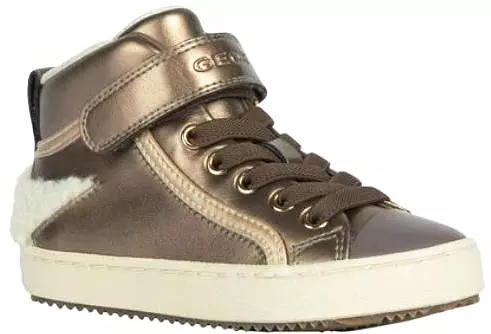 Geox Kalispera Lead Cream Hightop Sneaker Booties