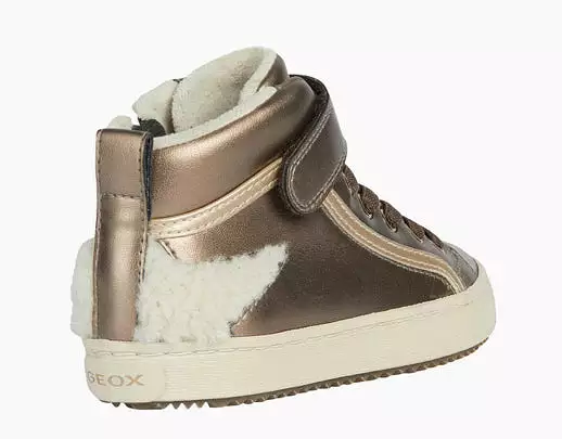 Geox Kalispera Lead Cream Hightop Sneaker Booties